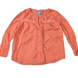 💟10/20$ Girls' Coral GAP Button-Front Top with Embroidery